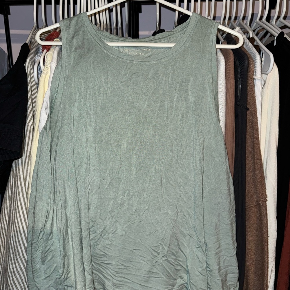 American Eagle Outfitters Sage Green Tank Top